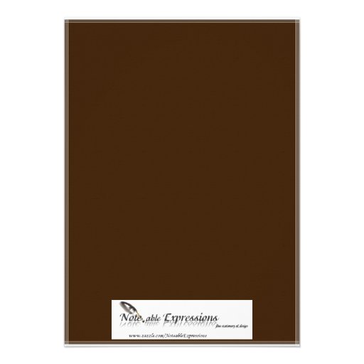 Chocolate Brown with White Floral Accents Invitation