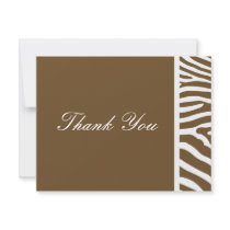 Chocolate Brown Zebra Thank You Note invitations by hummingbirdcake Chocolate Brown Zebra Thank You Note invitations