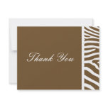 Chocolate Brown Zebra Thank You Note Custom Invite