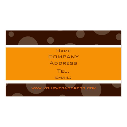 chocolate bubble orange, Name, Company, Address... Business Card (front side)