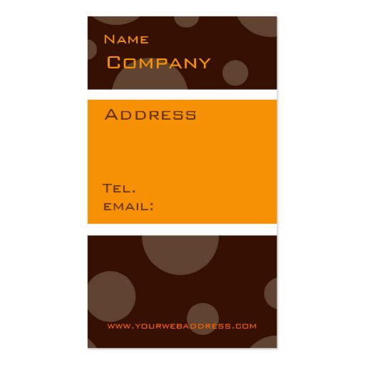 chocolate bubble orange, vertical profile cards business card template (front side)