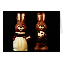 Chocolate bunnies greeting card