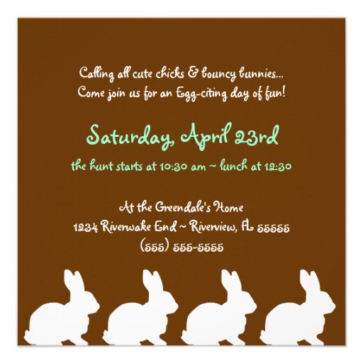 Chocolate Bunny Custom Announcements