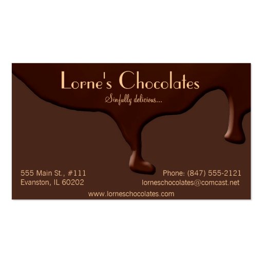chocolate business card