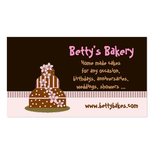 Chocolate Cake Bakery Business Card (front side)