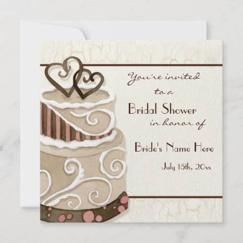 Chocolate Cake Bridal Shower Invitation invitation