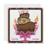 Chocolate Cake &amp; Candles Birthday Party Invitation