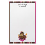 Chocolate Cake &amp; Candles Stationary Stationery Paper