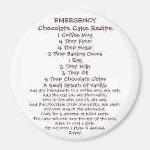 Chocolate Cake in a Mug Recipe 2 Refrigerator Magnets