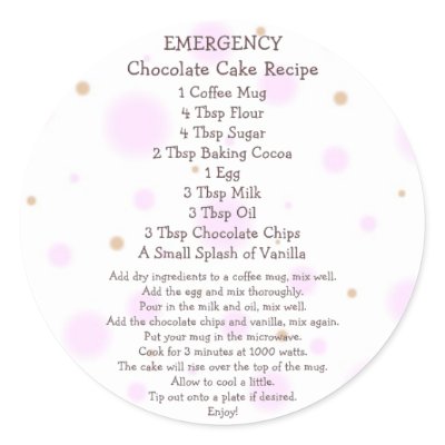 Chocolate Cake in a Mug Recipe - Stickers by enslavedbyfaeries