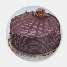 Chocolate cake refrigerator magnets