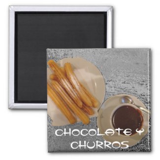 Chocolate Caliente con Churros zazzle_magnet