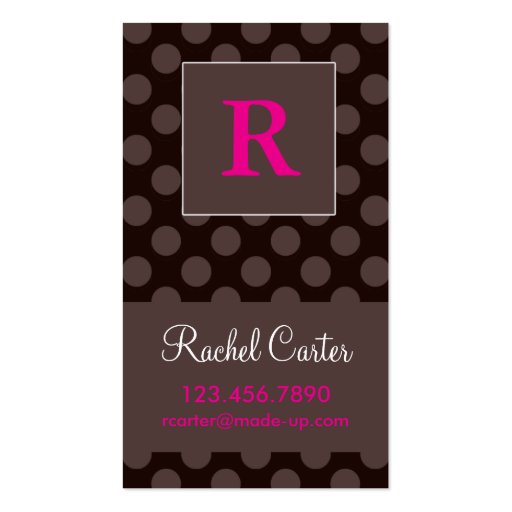 Chocolate Calling Card Business Card (front side)