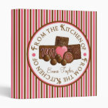 Chocolate Candy Baking  Stripe Recipe Binder