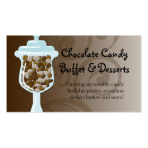Chocolate Candy Buffet Bar, Urn of Sweets Business Card Template