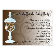 Chocolate Candy Buffet Bar, Urn of Sweets Invitations
