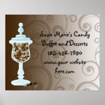 Chocolate Candy Buffet Bar, Urn of Sweets Posters