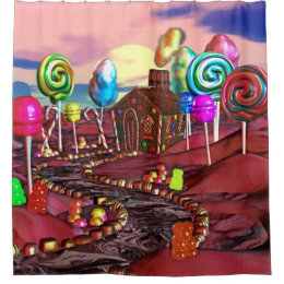 Chocolate Candyland Shower Curtain
