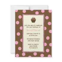 Chocolate Cherry Cupcake Invitations