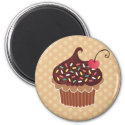 Chocolate & Cherry Cupcake magnet