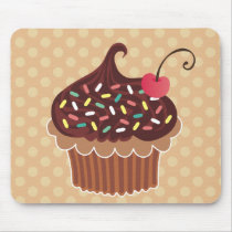 Chocolate & Cherry Cupcake Mousepads