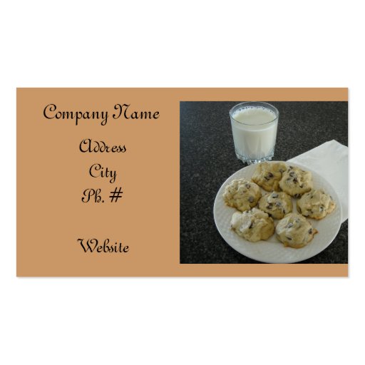 Chocolate Chip Cookie Business Card Template (front side)