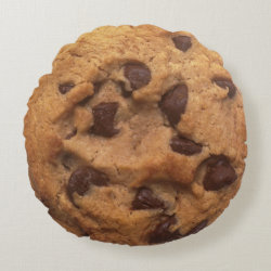 Chocolate Chip Cookie Funny Look Round Pillow