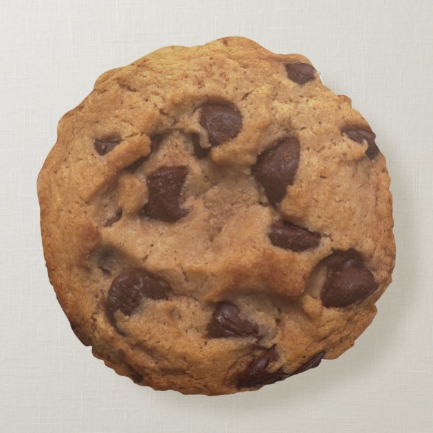 Chocolate Chip Cookie Funny Look Round Pillow
