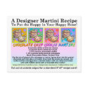Chocolate Chip Cookie Martini Recipe Card Postcard