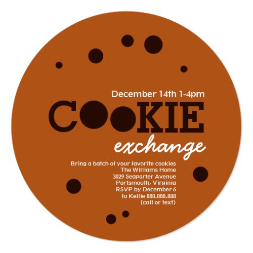 Chocolate Chip Cookie Swap Exchange Party Invitation