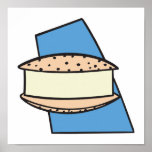 chocolate chip ice cream sandwich cookie posters