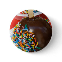 Chocolate Covered Apple Button