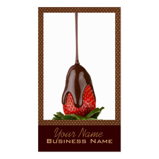 Chocolate Covered Strawberries Business Cards (front side)