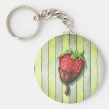 CHOCOLATE COVERED STRAWBERRY KEYCHAINS
