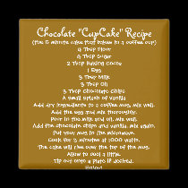 Chocolate "Cup Cake" in a Mug Recipe - Magnet by enslavedbyfaeries Chocolate "Cup Cake" in a Mug Recipe - Magnet