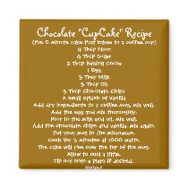 Chocolate "Cup Cake" in a Mug Recipe - Magnet by enslavedbyfaeries Chocolate "Cup Cake" in a Mug Recipe - Magnet