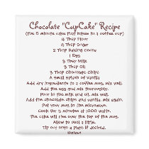Chocolate "Cup Cake" in a Mug Recipe - Magnet by enslavedbyfaeries Chocolate "Cup Cake" in a Mug Recipe - Magnet