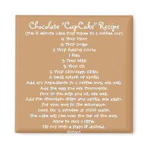 Chocolate "Cup Cake" in a Mug Recipe - Magnet by enslavedbyfaeries Chocolate "Cup Cake" in a Mug Recipe - Magnet