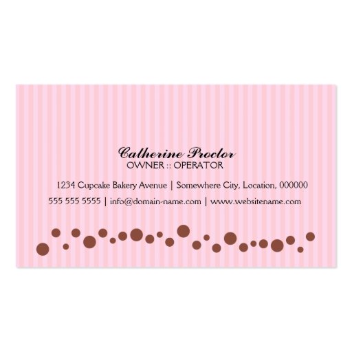 Chocolate Cupcake Bakery  Business Cards (back side)
