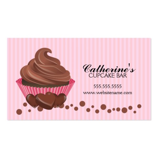 Chocolate Cupcake Bakery  Business Cards (front side)