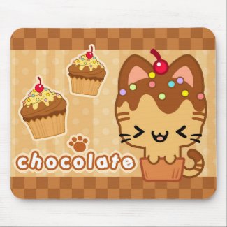 Chocolate Cupcake Kitty Mousepad mousepad