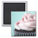 Chocolate Cupcake Pink Vanilla Frosting magnet