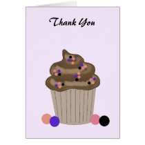 Chocolate Cupcake Thank You Greeting Cards