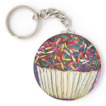"Chocolate Cupcake With Sprinkles" keychains