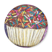 "Chocolate Cupcake With Sprinkles" magnets