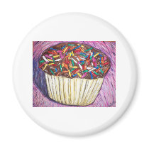 "Chocolate Cupcake With Sprinkles" magnets