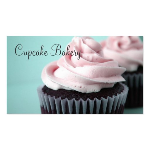Chocolate Cupcakes Pink Vanilla Frosting Business Cards (front side)