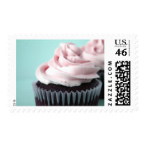 Chocolate Cupcakes Pink Vanilla Frosting Stamps