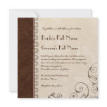 Chocolate Damask Swirl Bridal Shower Invitation