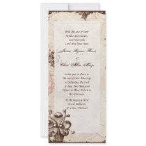 Chocolate Damask Swirl Wedding Card Invite